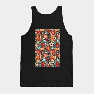 Vivid Messy Painted Floral Pattern Tank Top